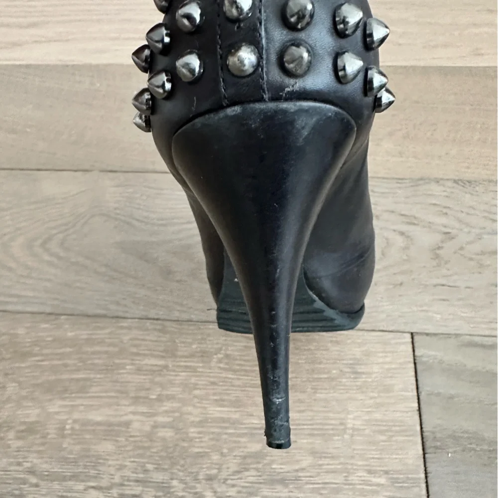 *SALE* McQ Alexander McQueen Stiletto Black Leather Boots - Picture 9 of 13